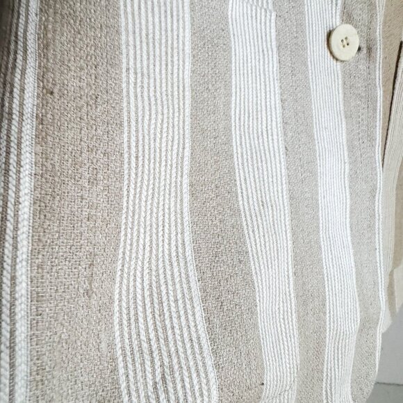 Ports International Linen Striped Classic Summer Blazer Beige 8 - Picture 6 of 7